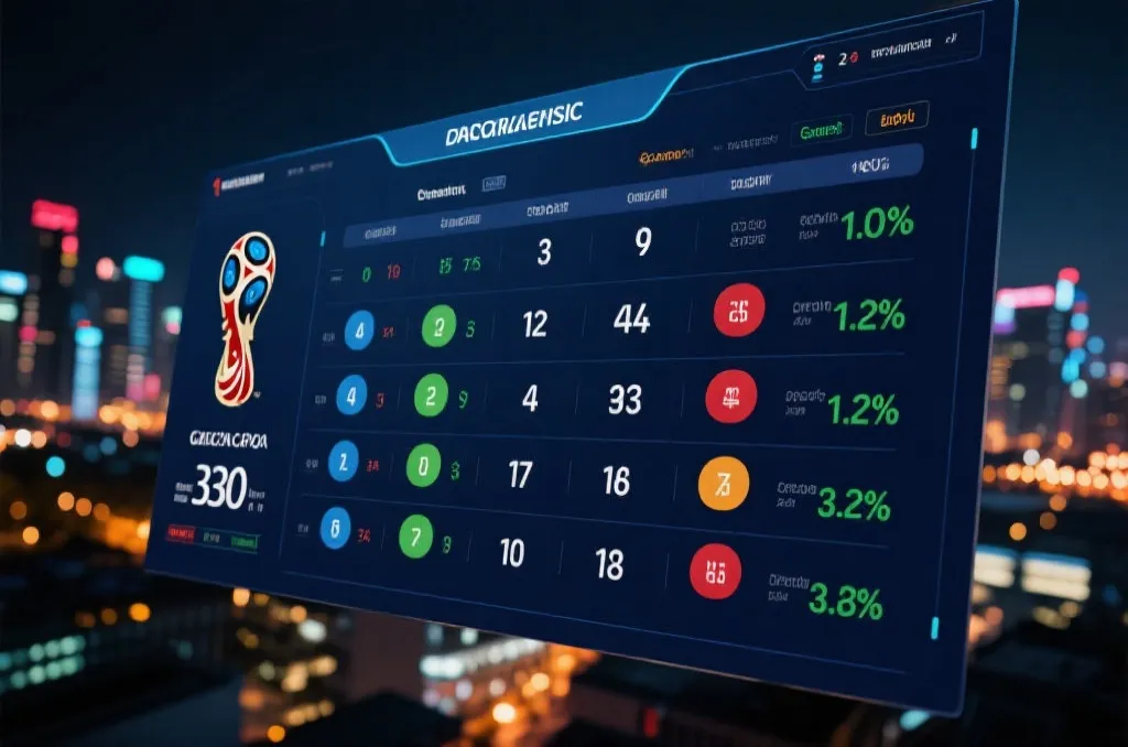 世界杯积分榜与数据分析界面示意图